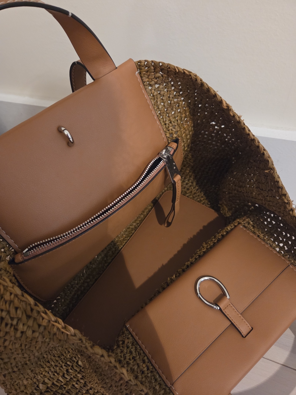 Proenza Schouler Brown Woven Tote with Tan Leather Panel - Picture 10 of 10